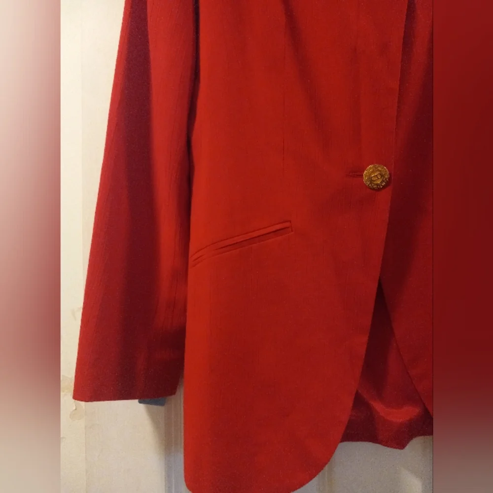 Christian Dior Vintage 80s Red Blazer Jacket Size S
